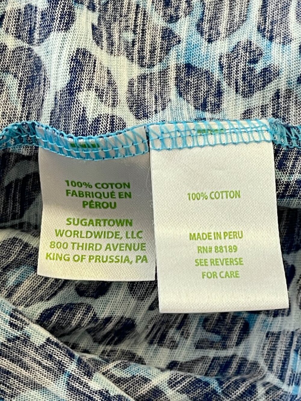 Lilly Pulitzer Etta V Neck Shirt Top Blue Navy My Favorite Spot Leopard Print XS - Picture 4 of 5